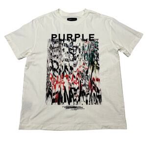 Purple Brand Textured Jersey Graffiti Graphic T Shirt Mens Medium Streetwear